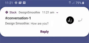 Instant notification on mobile screen